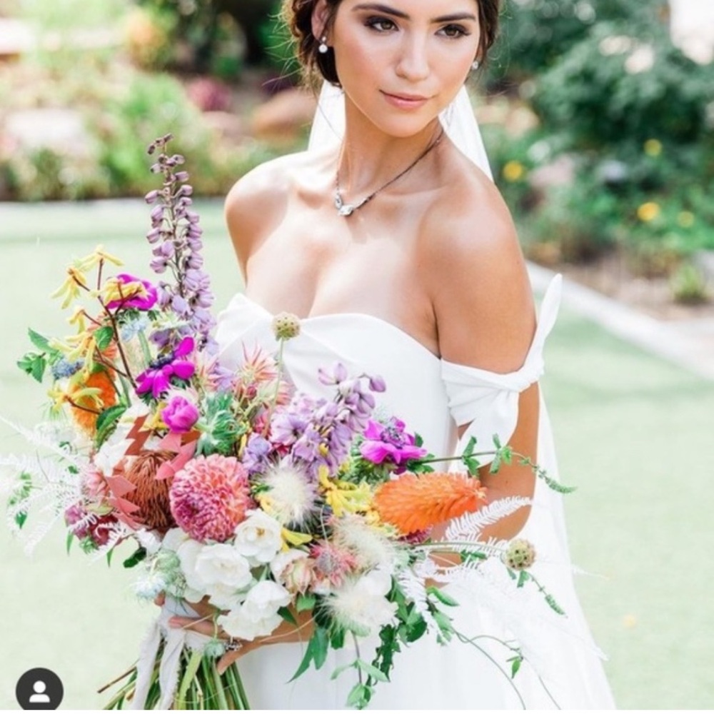Watters White Off-Shoulder A-Line Wedding Dress - Picture 4 of 8